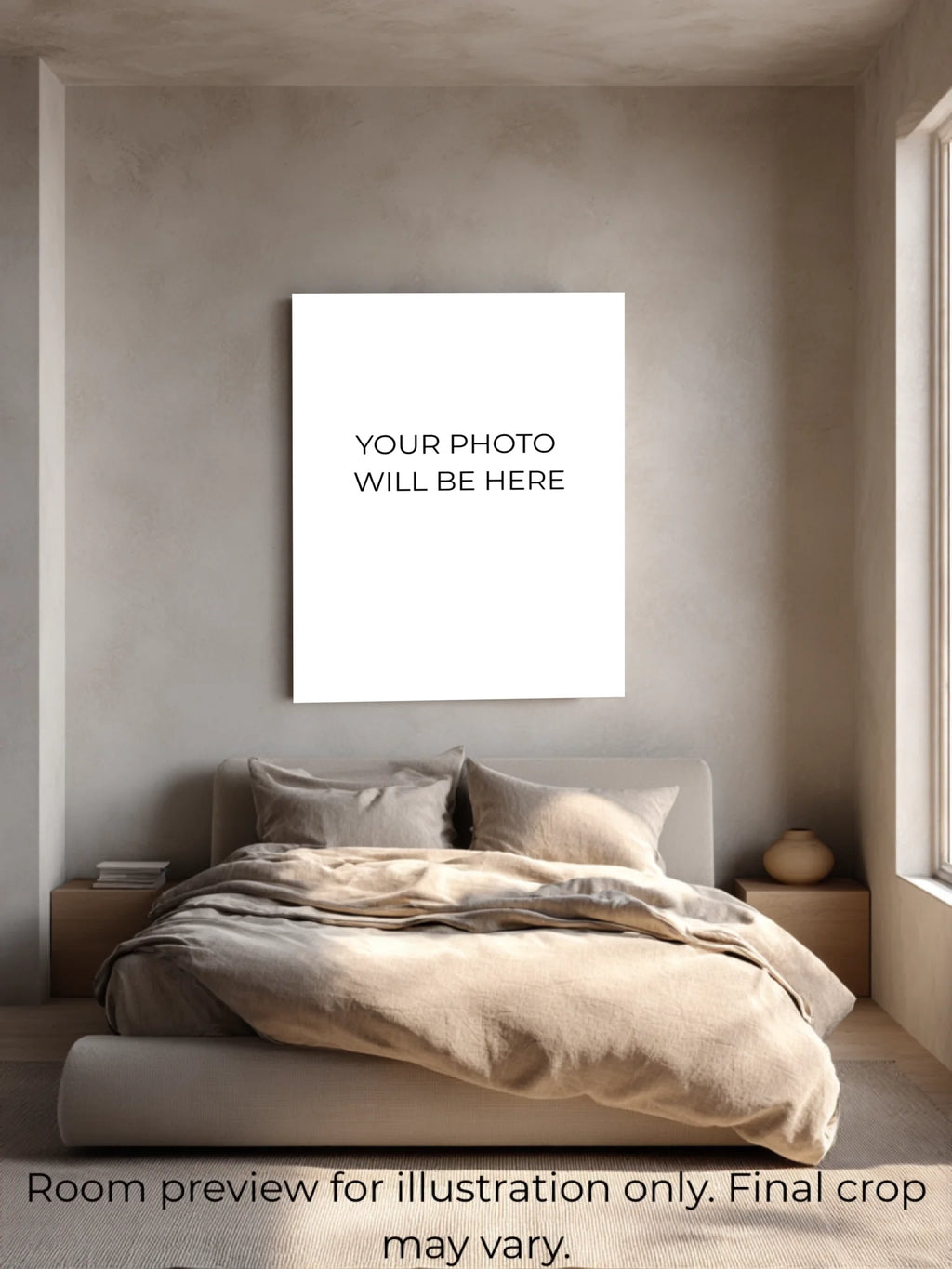 Bedroom style mockup Vertical su uzrasu