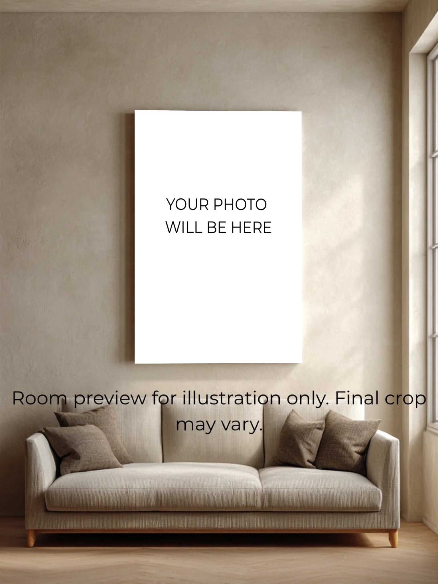 Living style mockup Vertical su uzrasu